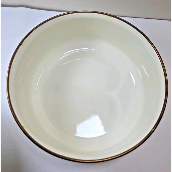 Vtg Cornucopia Enamelware Fruit Nesting Mixing Bowls Set Of 3 Enamel Metal - Picture 3 of 14